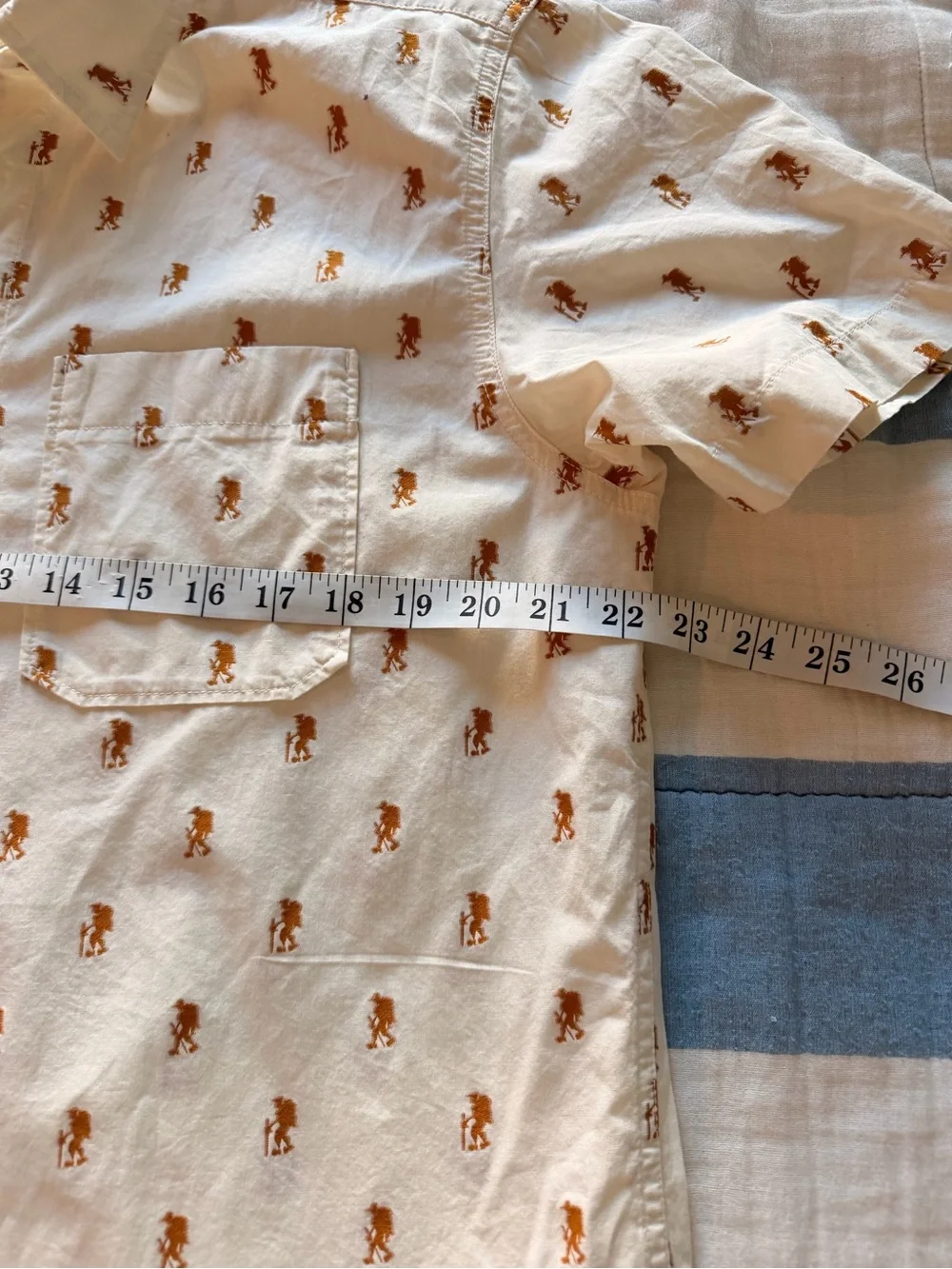 The North Face Hiker Print Button Front Cotton Short Sleeve Shirt Men's Large